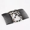 Women Ladies Elastic Hairpin Stretch Double Magic Hair Comb Handmade Beaded Black Hair Clip