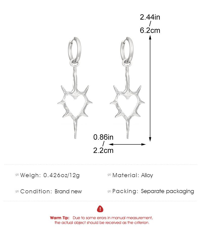 ZAKOL Fashion Gothic Punk Barbed Wire Little Thorns Hoop Earring for Women Men Statement Sliver Color Party Zircon
