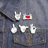 Cartoon Finger Gesture Love You Brooch Enamel Pin Creative Metal Decoration Brooch Backpack Lapel Badge Jewelry Gift for Friends