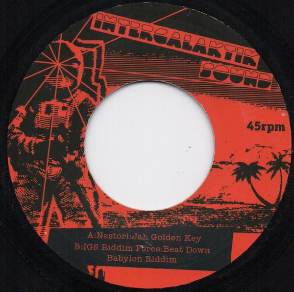 7-дюймовая пластинка NESTORI / IGS RIDDIM FORCE - Jah Golden Key / Beat Down Babylon IGS004 Intergalaktik S 2009 Финляндия Регги, Ска и Даб Б/у