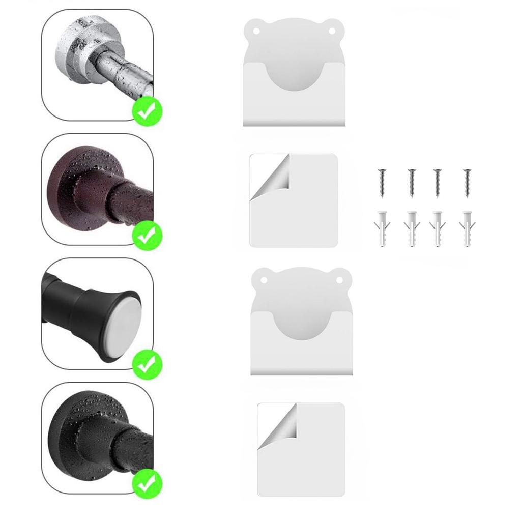 2 шт. Держатель для штанги для штор в ванной комнате, без сверления, крепление для штанги для штор для душа, мультяшный самоклеящийся настенный держатель, прочный