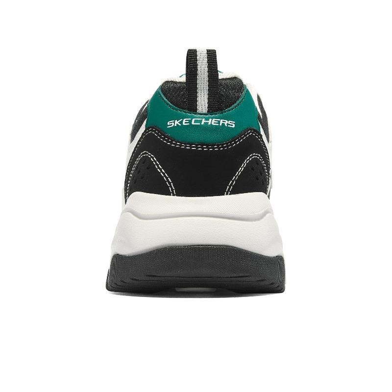 Skechers I-Conik D'Lites Мужские Белые Черные Низкие Папины Кроссовки Ткань Искусственная Кожа На Шнуровке Дышащие Поддерживающие 8790091-WBK