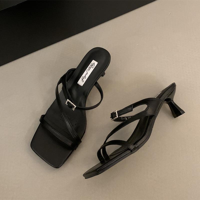 Мода Bailamos 2025 Лето Новинка Бренд Женские Шлепанцы Мода Открытый Носок Слипоны Слайды Женские Элегантные Тонкий Высокий Каблук Туфли-лодочки Слайды Му