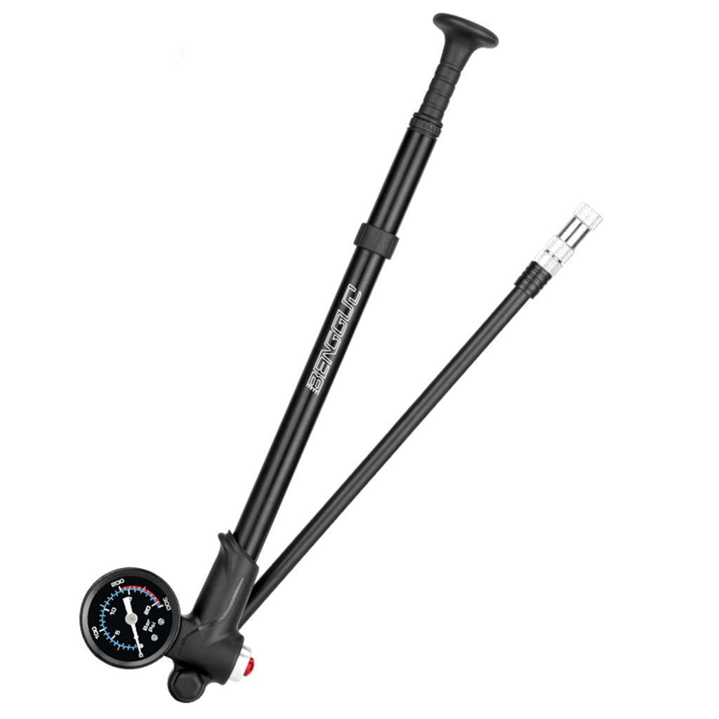 Bike Shock Pump with Pressure Gauge 300PSI High Pressure Bike Tire Inflator Air Pump for Bicycle