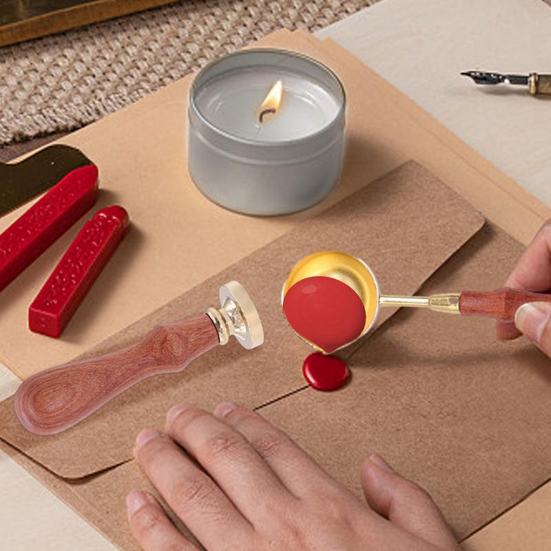 Портативный набор восковых печатей, восковые штампы для запечатывания писем, красочные восковые бусины, плавильный инструмент для начинающих и любителей бумажного творчества