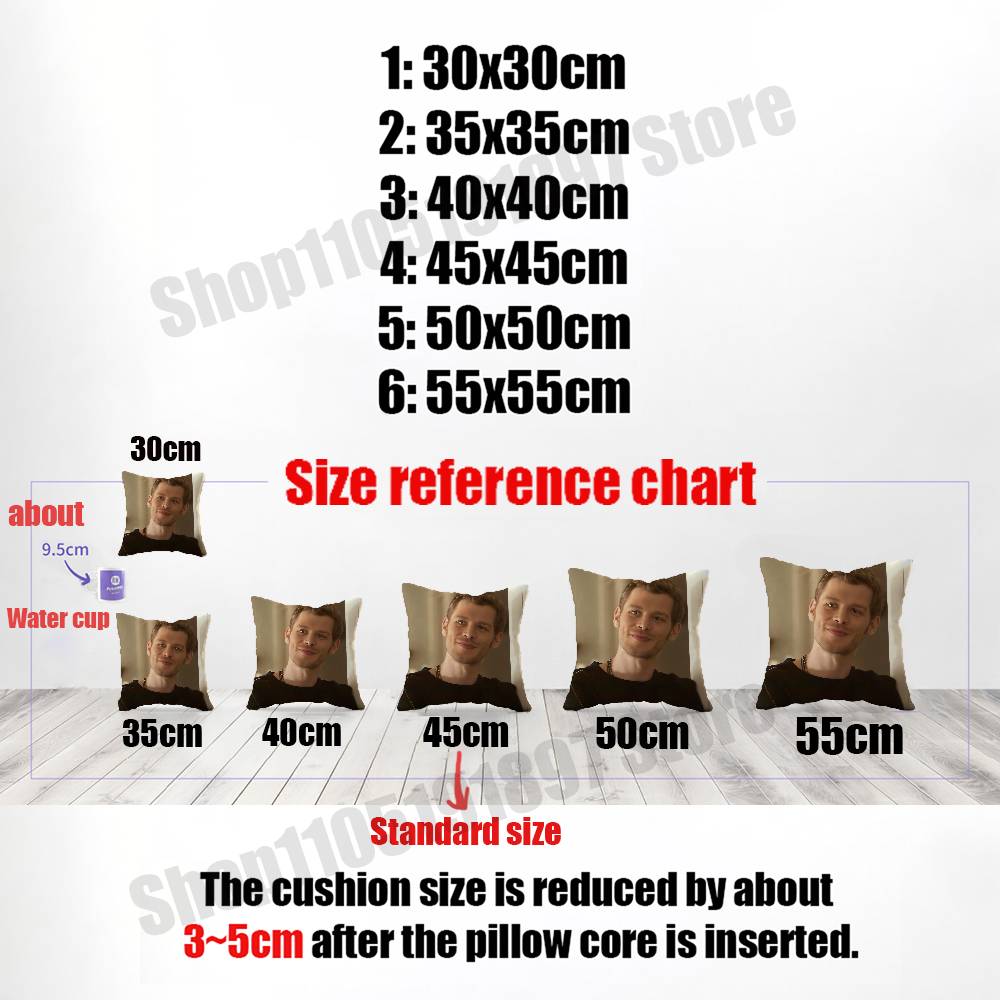 Throw Pillow Case For 55Cm 40Cm 45*45Cm 50Cm 30Cm Square Office Cushion J-Joseph Morgan K-Klaus Mikaelson Cover