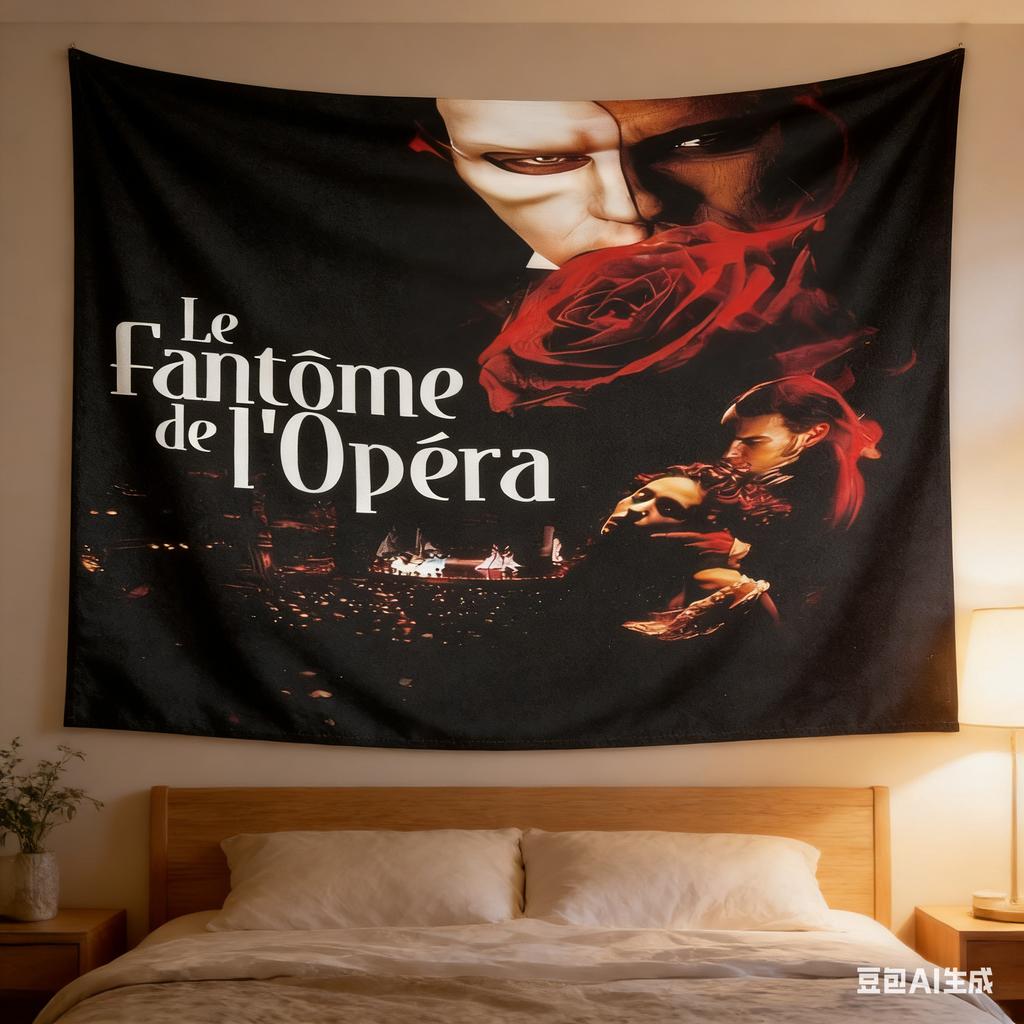 Гобелен Призрачной Оперы Разные Размеры Цифровая Печать Классическая Музыкальная Тема Маски Полиэстер Декор Стены Вечеринки Элегантный Винтажный