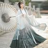 China Wei and Jin Dynasties Style Hanfu Fairy Elegant Big Sleeve Shirt Waist-high Suit