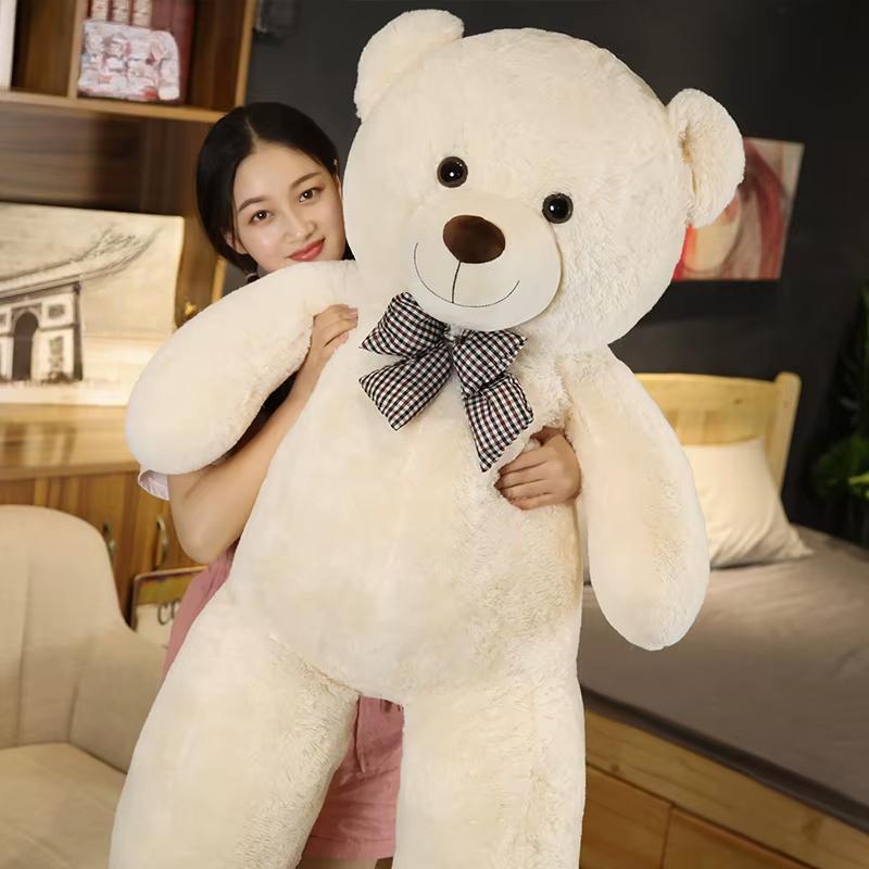 Giant 105cm Soft Teddy Bear Plush Toys White Pink Brown Bear Super Big Hugging Pillow Animal Cushion Children Birthday Gift