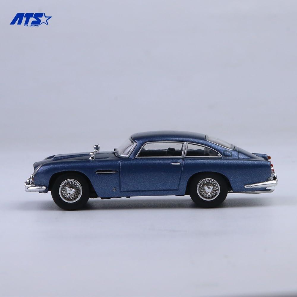 Hobby JAPAN ATS-MODELS 1/64 Aston Martin DB5 Blue Diecast Model Car ATS881204 Premium Miniature Car with Display Case