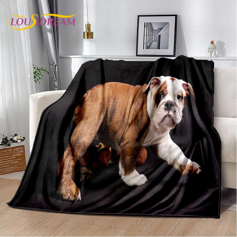 Cartoon French Pit Bull Dog Pet Soft Plush Blanket,Flannel Blanket Throw Blanket for Living Room Bedroom Bed Sofa Picnic Cover