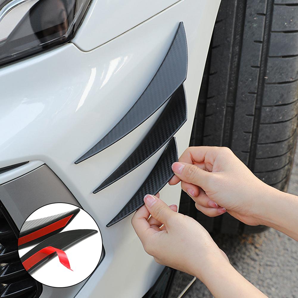 4/6pcs Universal Fit Car Front Bumper Lip Diffuser Splitter Fins Body Spoiler Canards Chin Car Tuning Canard Carbon Fiber