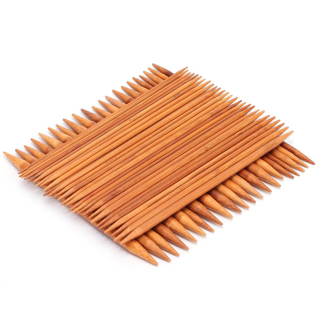 75 Pcs Double Pointed Knitting Needles 20cm7.8in Carbonized Bamboo Knitting Needles Set 15 Sizes