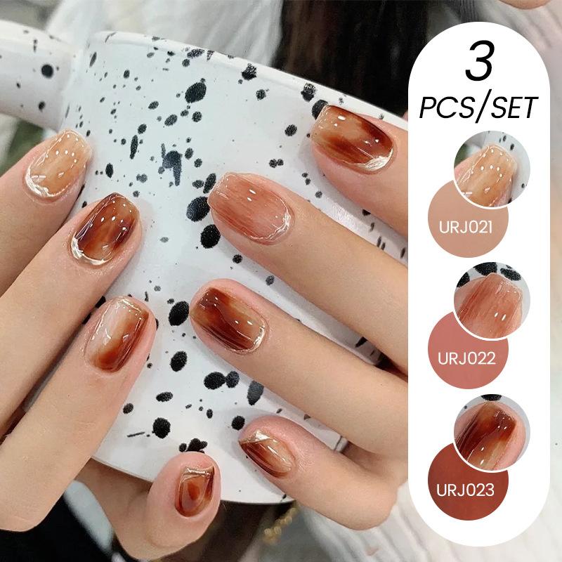 Nail Art Ice Прозрачный набор из 3-х лаков для ногтей, популярный прозрачный клей для лака для ногтей Nude Whitening Powder