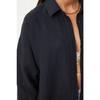 Oversize Basic Muslin Shirt Navy Blue