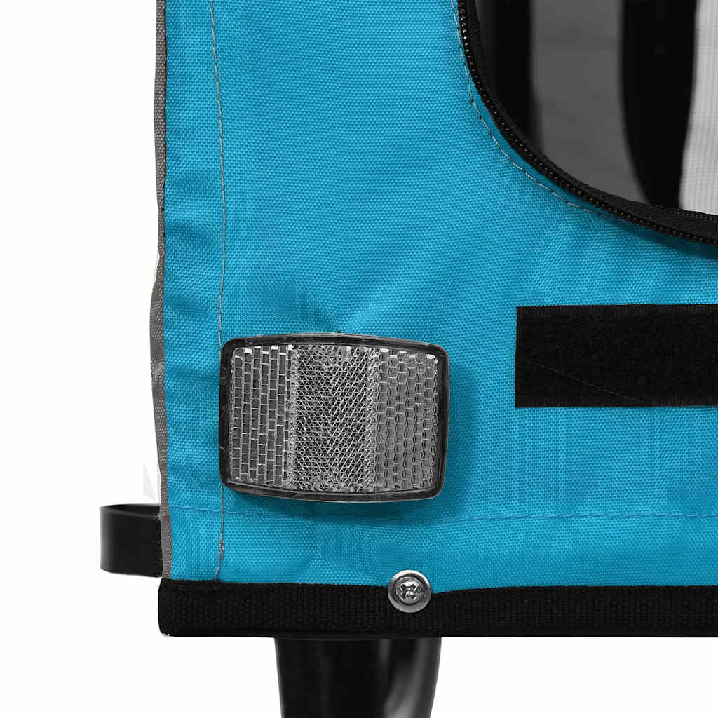 Bicycle Trailer for Dogs Blue and Grey Oxford Fabric and Iron