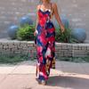 Spring and Summer Women's Hot Girl Backless Cross Sexy Printed Halter Dress