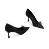 Fashion 2025 Female Shoes Slip On Women's High Heels Classics Dress Pumps Women Pointed Toe Thin Heels Bow Tie Plus Size Shoes Women