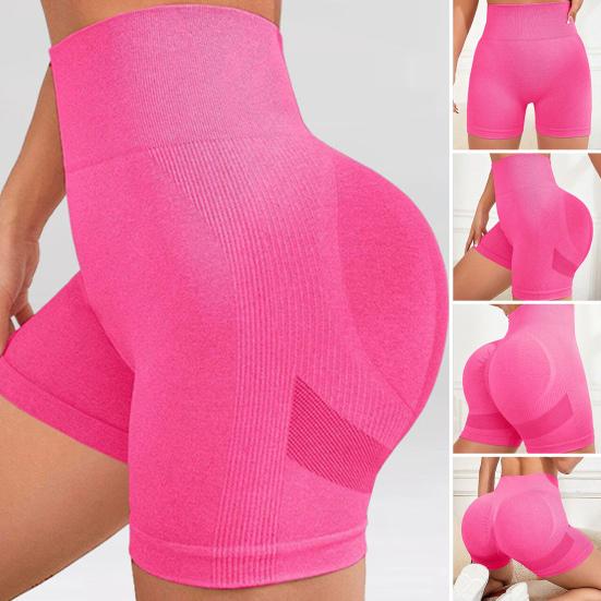Yoga Shorts Slim Fit High Elasticity Tummy Control Seamless Quick Dry Anti-exposure Butt Lifted Soft High Waist Jogging Running Sports Shorts