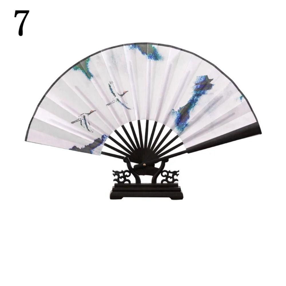 Bamboo Chinese Style Folding Fan Thickened Vintage Silk Folding Fan Wedding Party