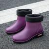 Fashion Rain Boots for Women Thicken Cover Waterproof Unisex Anti-Slip Rain Shoes Garden Kitchen Labor Shoes Car Washing Rubber Shoes