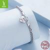 Stylish Versatile Heart Lock Basic Bracelet, Simple Heart-Shaped S925 Silver Diy Bracelet
