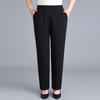 Spring Autumn Loose Solid Women's Straight Pants Middle-aged Mother Trousers Loose Elastic Waist Casual Pants