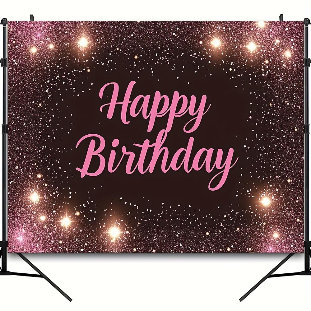 2D banner 1 piece flash pink Happy birthday suitable for birthdays festivals parties multiple sizes can be selected