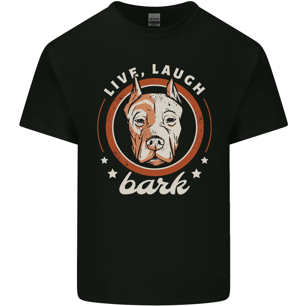 Питбуль Live Laugh Bark Смешная Собака Унисекс Легкая Хлопковая Футболка