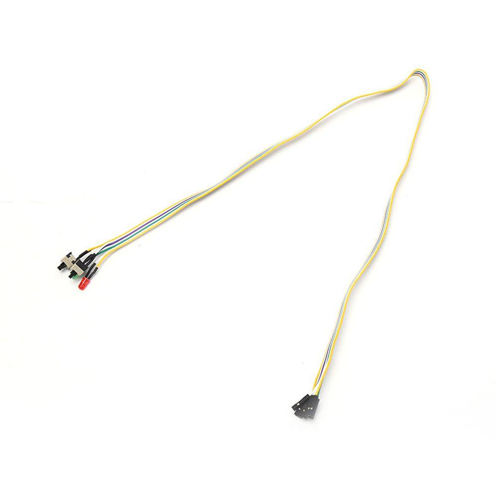 Reset Power Cord Push Button Switch PC Power Reset Switch with LED Light Motherboard Power Cable