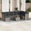 VidaXL Garden Lounge Set 9 Pcs with Grey Cushions Wicker 3218060