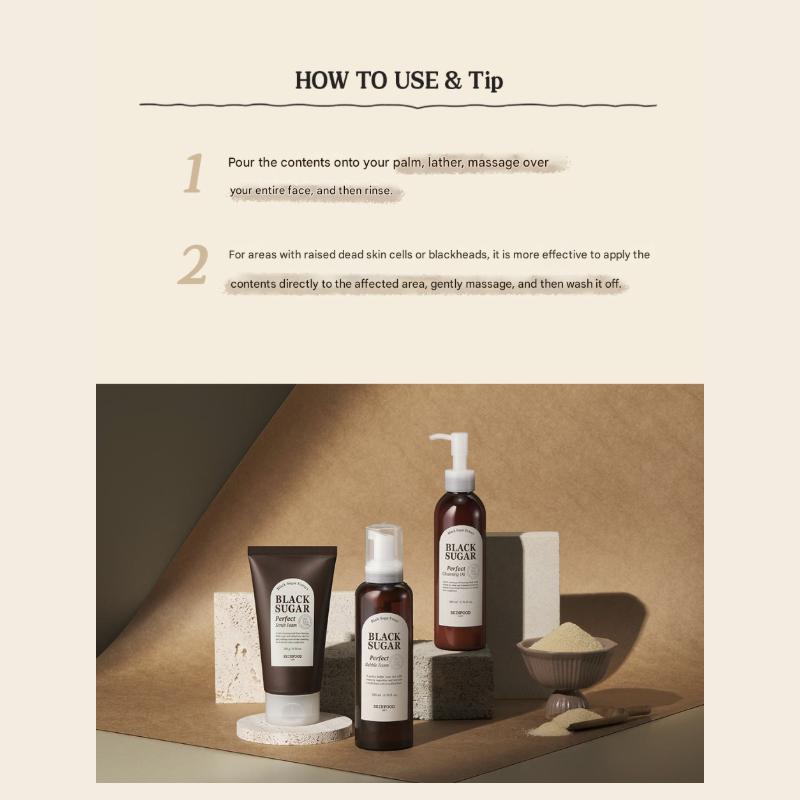 [SKINFOOD] Пенка-скраб с черным сахаром Perfect Scrub Foam 180 г Выбор Olive Young
