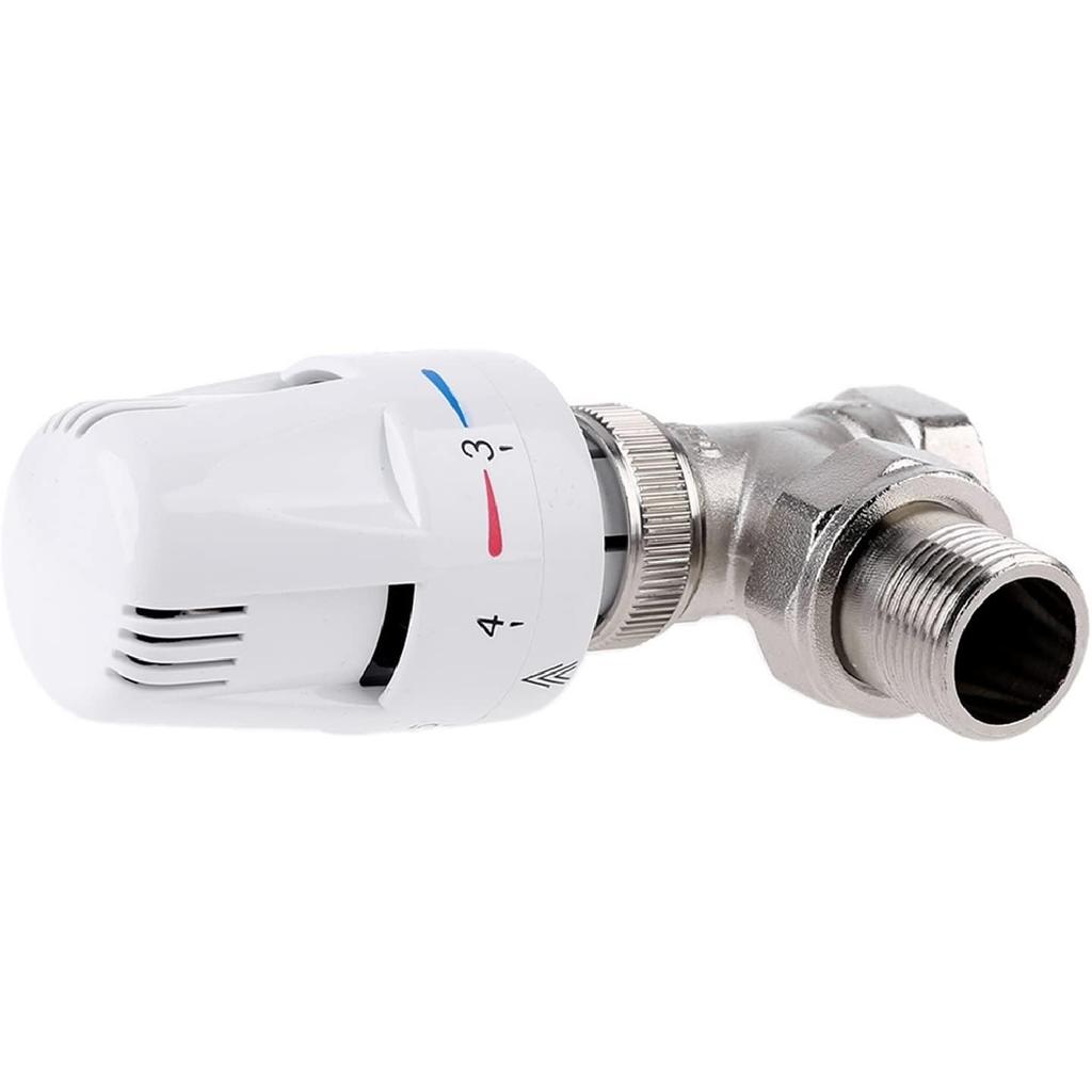 Automatic Thermostat Temperature Control Valve Thermostatic Radiator Valve Angle Floor Heating Special Valve Copper DN15 DN20 1Pcs(Size:DN20)