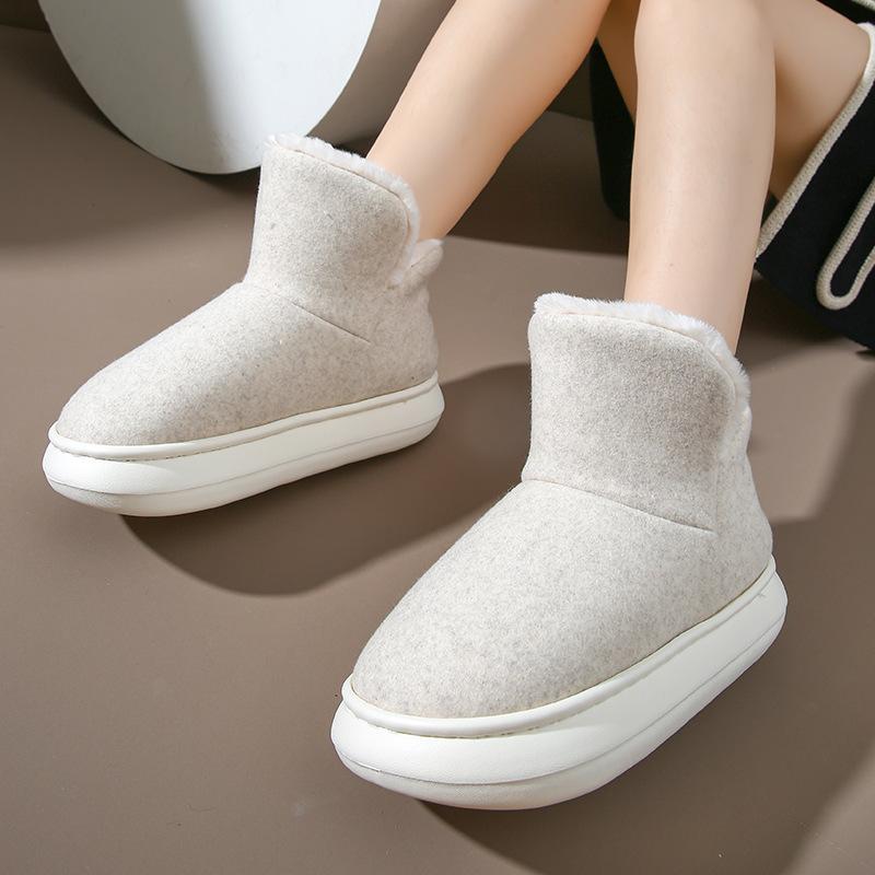 Women's Faux Fur Fleece Lined Indoor Ankle Boots Cozy High-Density Winter Bootie Breathable Warm Shoes with Non Skid Sole for Women