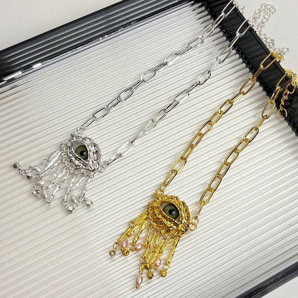 Ожерелье с кисточками «Глаза демона» Винтажное женское ожерелье с подвеской «Глаз дьявола» Подарки для вечеринок