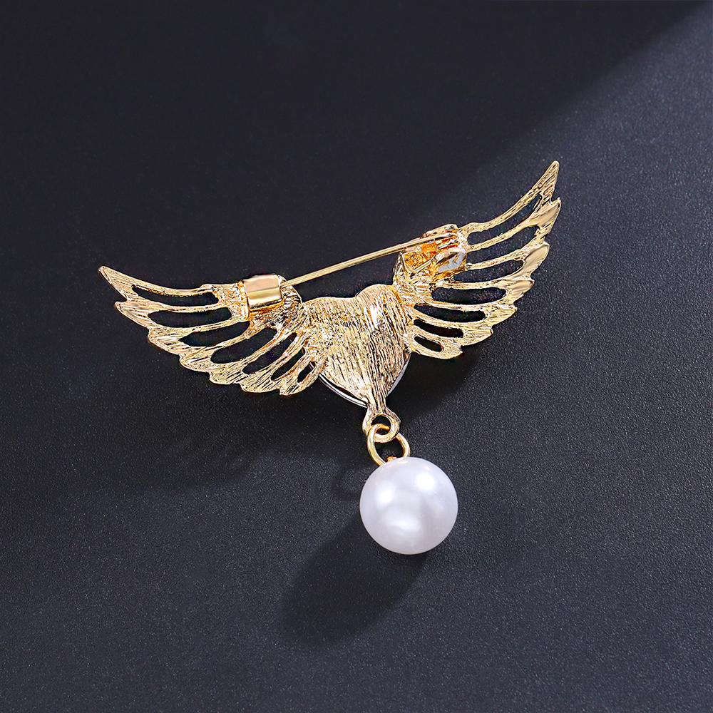 Women's Crystal Angel Wings Brooch Pin Rhinestone Brooches Wedding Gifts Lapel