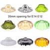 3.5cm Hole Art Decor Stain Glass Flower Lampshade Replacement for E12 E14 Light Socket Smoke Grey Amber Green Cognac Glass Shade