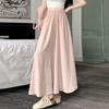 Kawaii White Long Pants Women Korean Fashion Sweet Patchwork High Waist Loose A-line Skirt Pant Casual Soft Girls