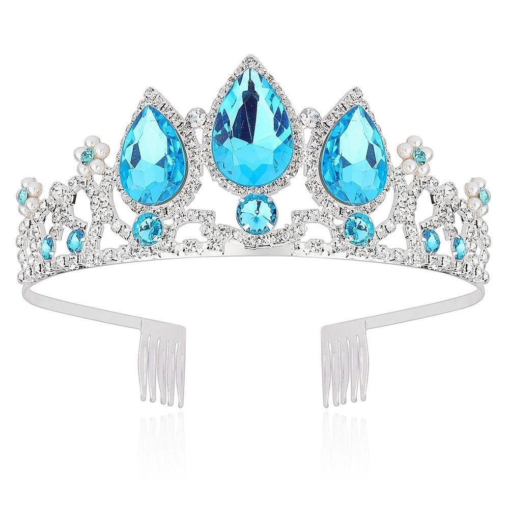 Alloy Material Crown Tiara Imitation Crystal, Imitation Diamond Headband Crystal Tiara  Girl's