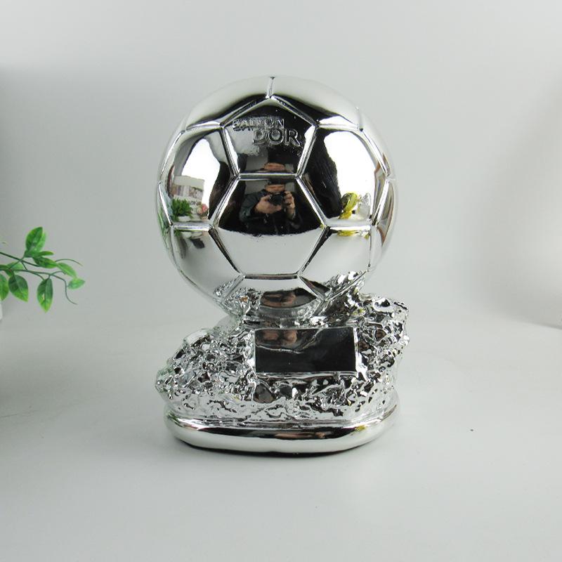 Ballon d'Or Trophy Ornament: Resin Football Craft, 2022 World Cup Souvenir, In Stock