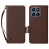 For Motorola Edge 60 5G/60 Fusion 5G PU Leather Case with Wrist Strap Litchi Texture Wallet Phone Cover