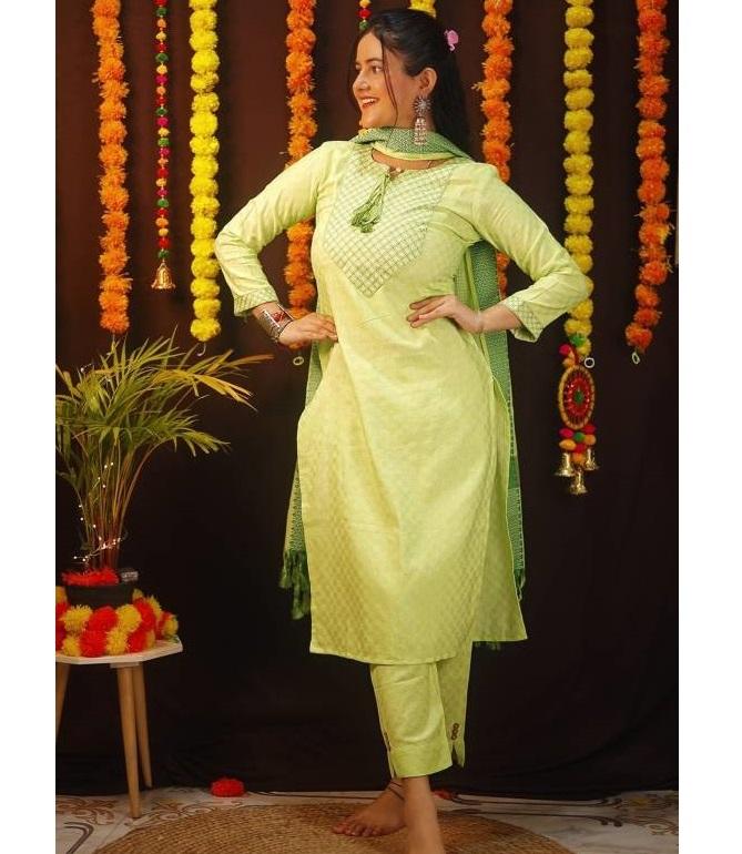 Индийский женский дизайнерский комплект курта брюки дупатта праздничная одежда туника болливуд курти сальвар костюм