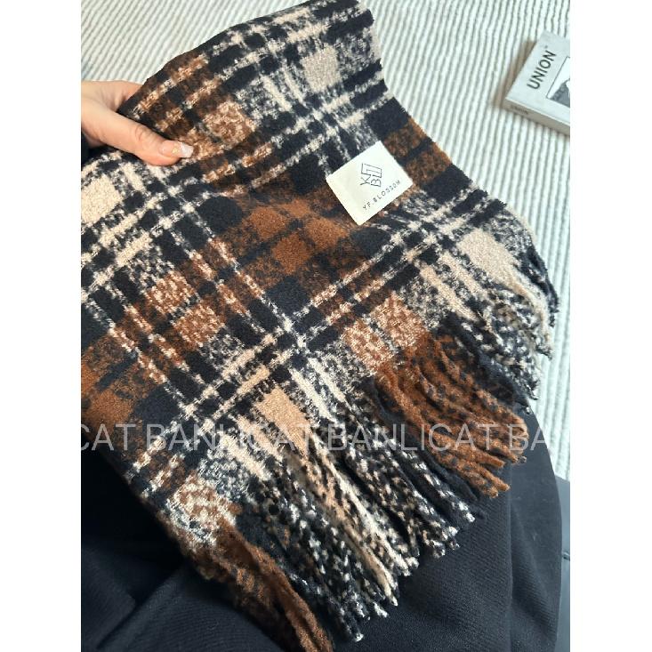 Шарф Зимний Новая Коллекция Осенне-Зимняя Атмосфера Клетчатая Бахрома Для Пар, Теплый И Студенческий Стиль Высокого Класса Шарф