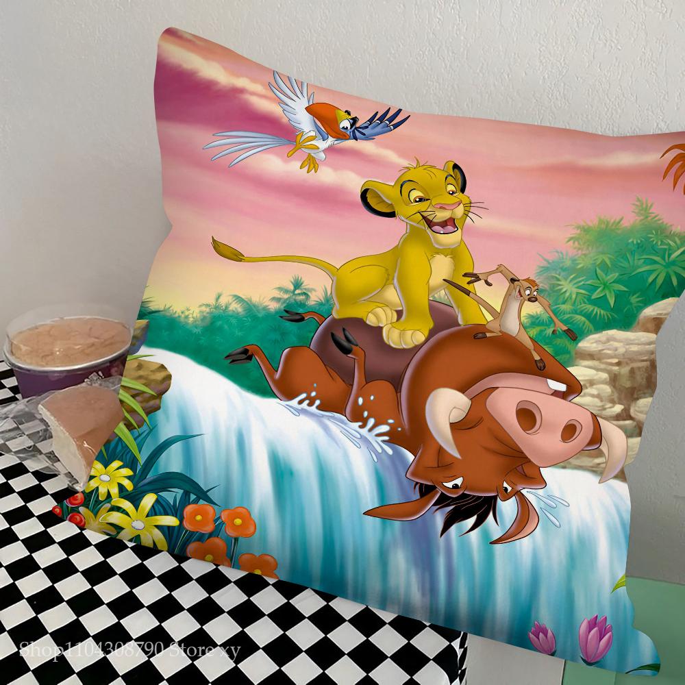 Мультфильм Король Лев Наволочка Модная Квадратная Наволочка Спальня Диван Комната Внутреннее Украшение Подушка для Отдыха Чехол 40x40