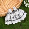 Retro Plaid Dress Cute Girl Gift Toy Fashion Bow Lace Dress for 10-15cm Cotton Doll