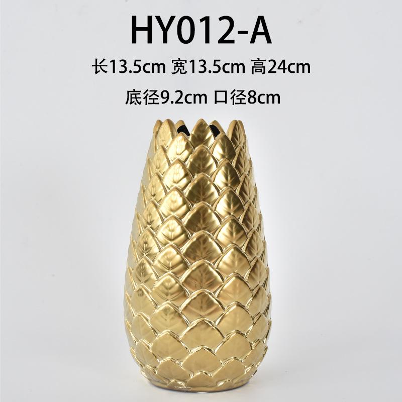 DXUIALOI простая и креативная керамическая гальванизированная золотая ваза, настольная цветочная композиция для гостиной, украшение для дома
