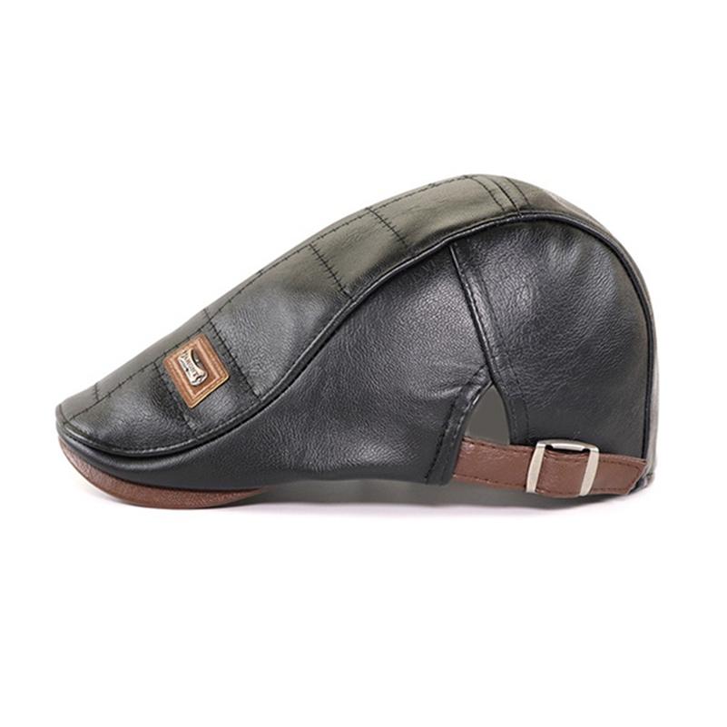 Мужская кепка из искусственной кожи