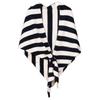 Women's Fashionable Striped Print Knitted Shawl Wool Open Collar Shoulder Top Shawl Scarf