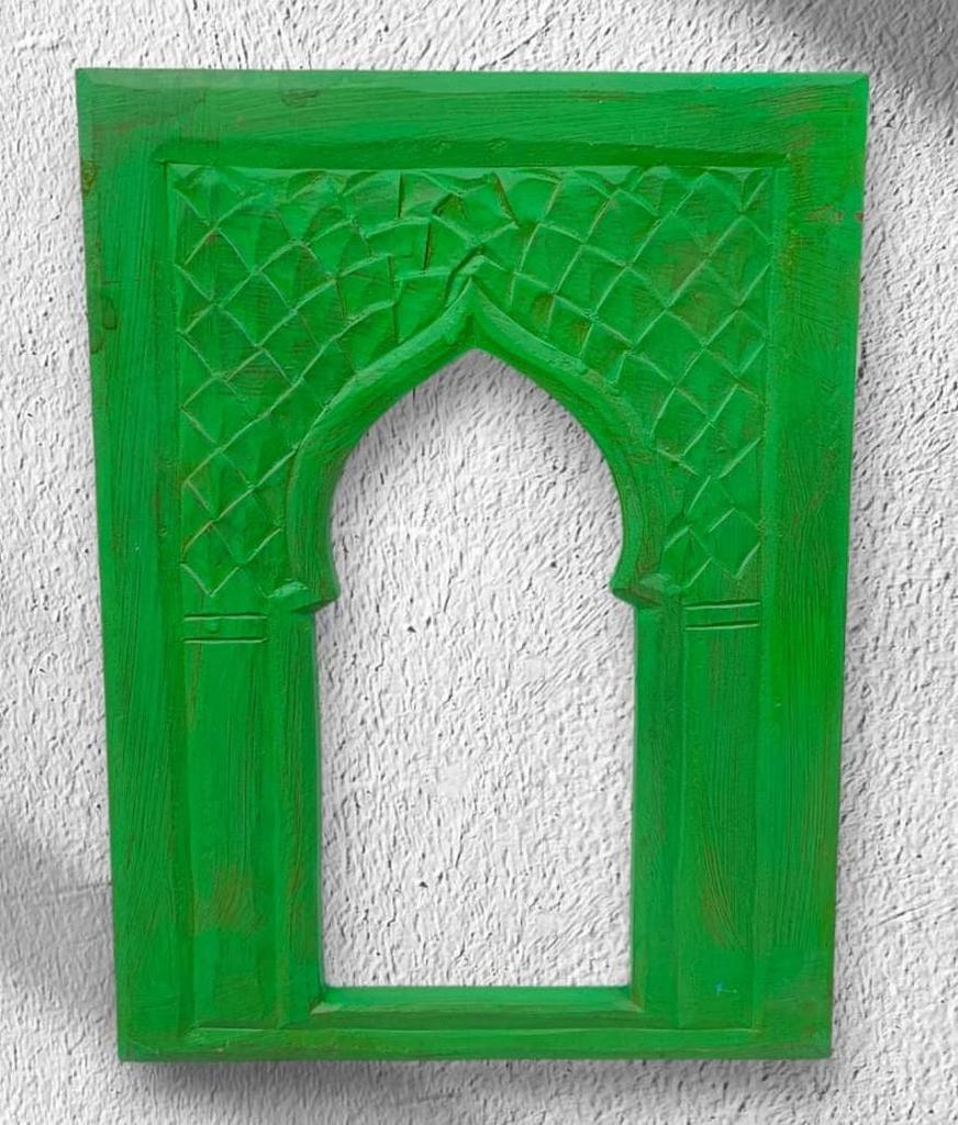 Hand Painted Mehrab Jharokha: Vintage Miniature Window Frame