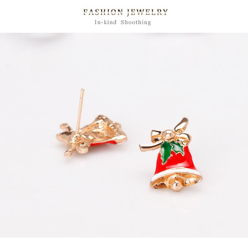 Women Christmas Small Bell Ear Studs Fashionable Earrings Jewelry Decoration for Ladies